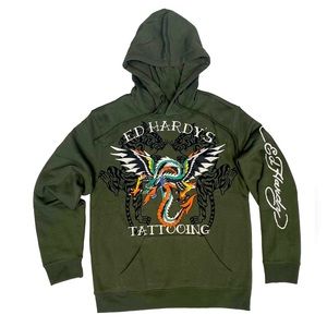 DRAGON WINGS HOODIE EHM1300-39 COLOR: OLIVE